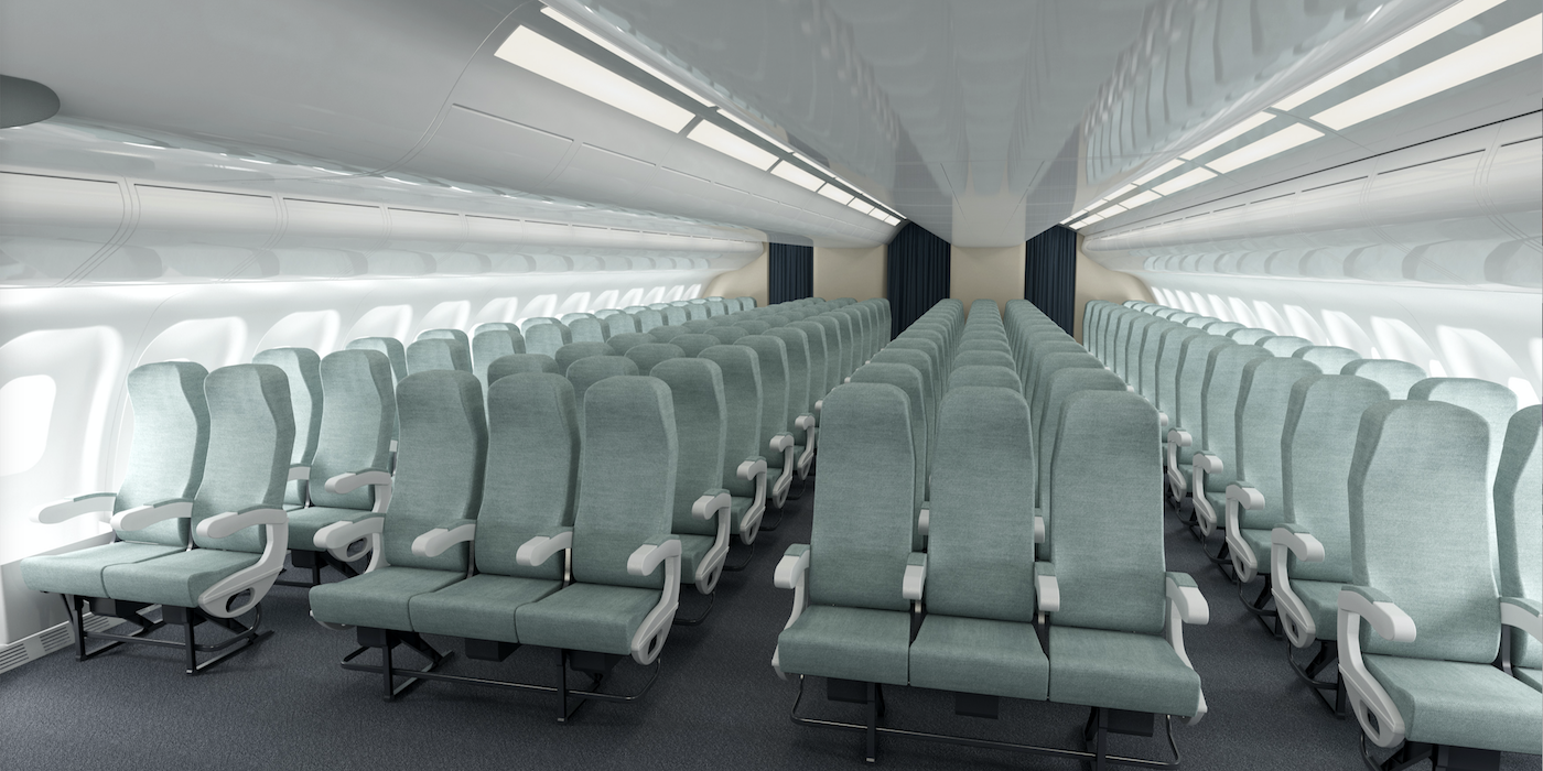 The elliptical fuselage of the Frigate Ecojet concept being developed by Rosavia brings triple-aisle boarding benefits