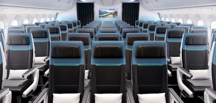 WestJet Boeing 787 Dreamliner economy clas