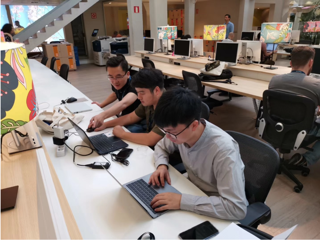 The PKFare team busy at the non-stop coding session